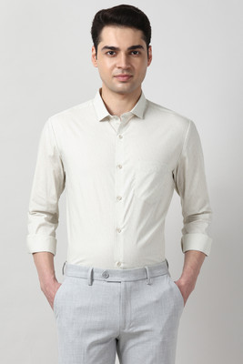 PETER ENGLAND Men Printed Formal Beige Shirt