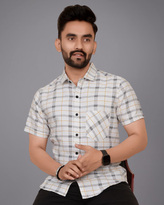 METRONAUT Men Printed Casual White Shirt