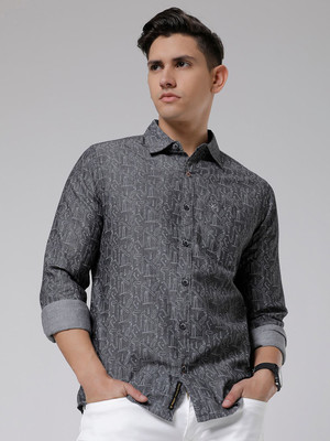 WROGN Men Printed Casual White, Black Shirt