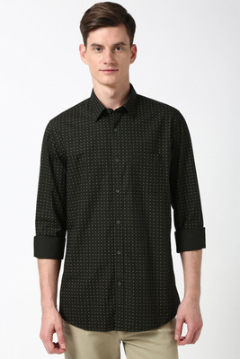 PETER ENGLAND Men Printed Casual Black Shirt