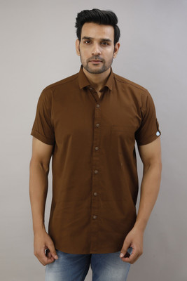 Lee Cross Men Solid Casual Brown Shirt