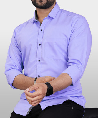 METRONAUT Men Solid Casual Purple Shirt