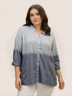 PP Vastram Women Dyed/Ombre Casual Grey Shirt