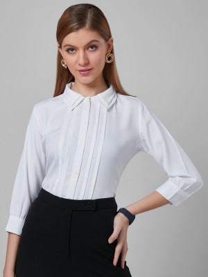 Style Quotient Women Solid Casual White Shirt