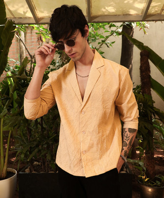 CAMPUS SUTRA Men Solid Casual Beige Shirt