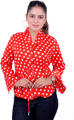 stylo queen Women Printed Casual Red Shirt
