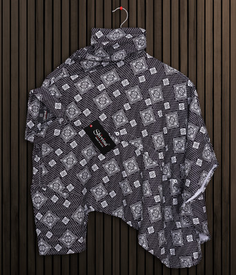MAHAKALDEC Men Printed Formal Black, White Shirt