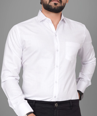 Tyzlo Men Solid Formal White Shirt