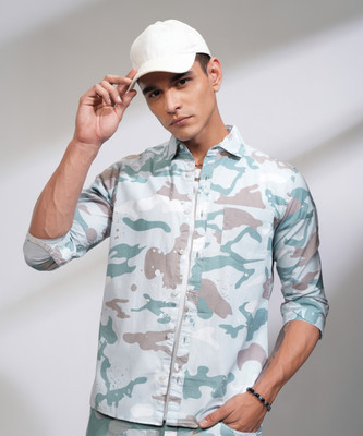 HIGHLANDER Men Printed Casual White Shirt