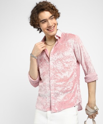 CAMPUS SUTRA Men Printed Casual Pink Shirt