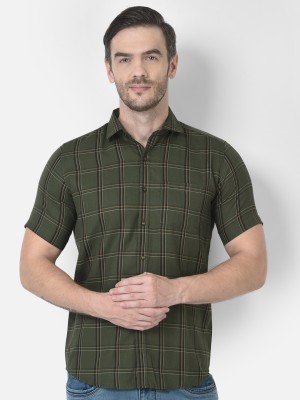 Zeal G Men Checkered Casual Green Shirt