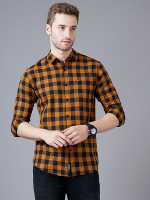 Paul Street Men Checkered Casual Brown Shirt