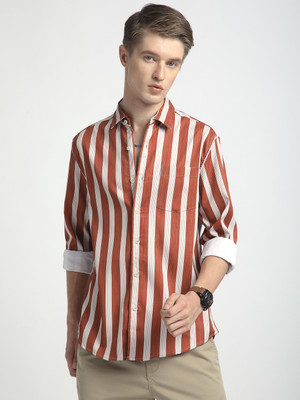 VASTRADO Men Self Design Casual Red Shirt