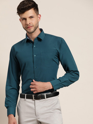 Hancock Men Solid Formal Blue Shirt