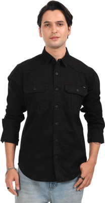 Estilocus Men Solid Casual Grey Shirt