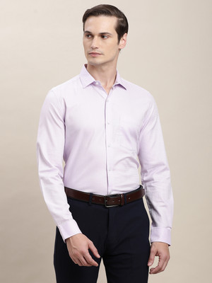 TURTLE Men Self Design Formal Purple Shirt