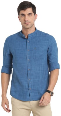 TURTLE Men Self Design Casual Blue Shirt