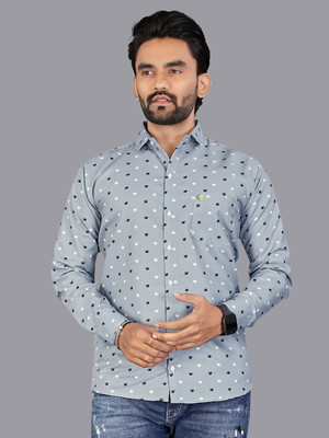 ISUEL FAB Men Checkered Formal Grey Shirt