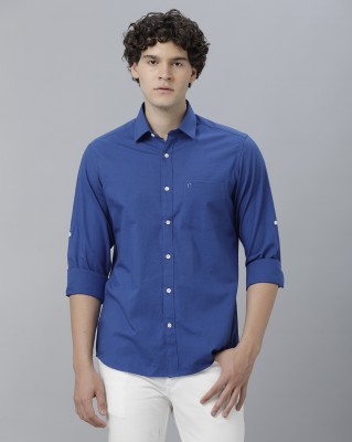 CAVALLO BY LINEN CLUB Men Solid Casual Dark Blue Shirt
