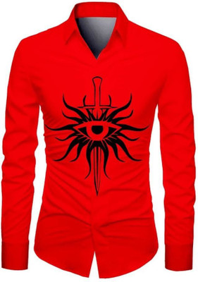 AviraEnterprise Men Printed Casual Red Shirt