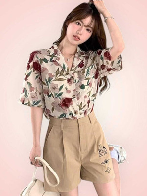 KALLAXI Women Floral Print Casual Multicolor Shirt