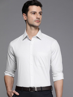 Raymond Men Striped Formal Grey Shirt