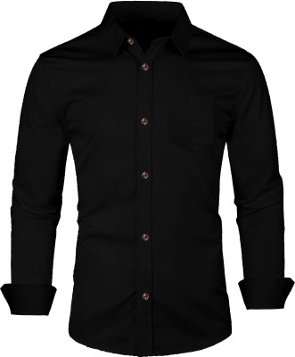 Riya Fashion Men Solid Formal Black Shirt