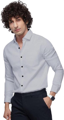 Jumii Enterprise Men Solid Casual Grey Shirt