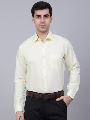 JAINISH Men Solid Formal Yellow Shirt