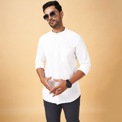 Byford by Pantaloons Men Solid Casual White Shirt