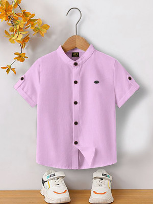 MAHITAG Boys Solid Casual Purple Shirt