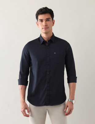 Arrow Sport Men Solid Casual Blue Shirt