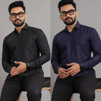 SOPANI Men Solid Casual Multicolor Shirt(Pack of 2)