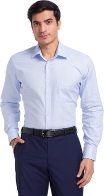 PARK AVENUE Men Self Design Formal Blue Shirt