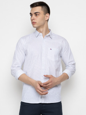 Frank Man Men Printed Casual White Shirt