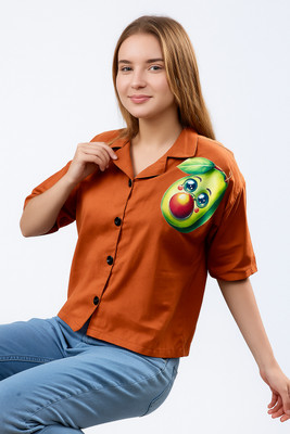 VAVA Creation Women Printed Casual Red Shirt