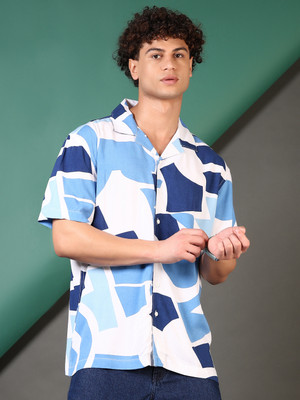 V-MART Men Printed Casual Blue Shirt