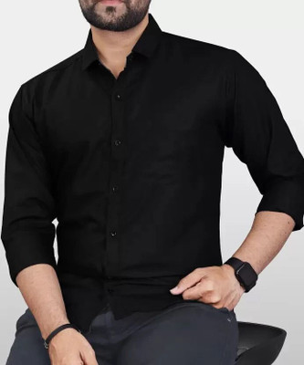 Lee Cross Men Solid Formal Black Shirt