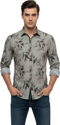 JAKSWEARTHE MOMENT Men Printed Casual Grey Shirt