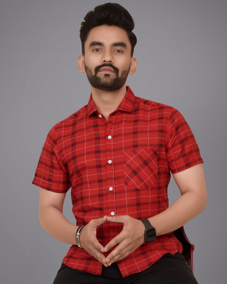 METRONAUT Men Printed Casual Red Shirt