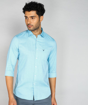 Allen Solly Men Solid Casual Blue Shirt