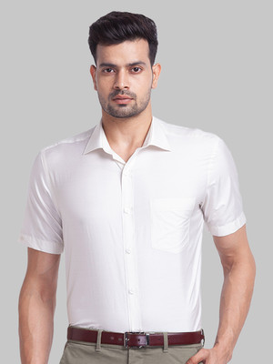 PARK AVENUE Men Solid Formal White Shirt