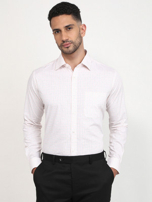 Raymond Men Solid Formal Orange Shirt