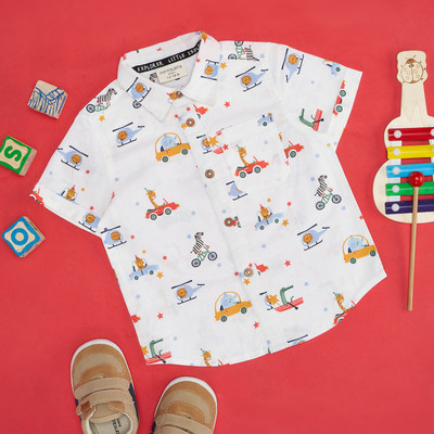 Pantaloons Baby Baby Boys Printed Casual Pink Shirt