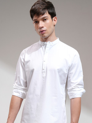 HIGHLANDER Men Solid Casual White Shirt