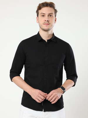 isuelfeb Men Solid Casual Black Shirt