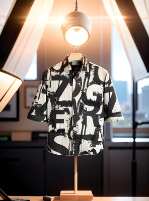 MOXTE Men Printed Casual Black Shirt