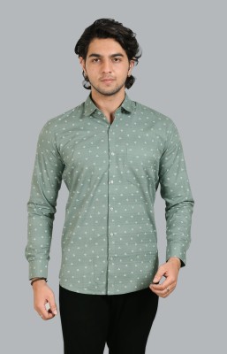 Wirlie bentier Men Printed Casual Light Green Shirt