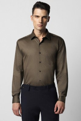 VAN HEUSEN Men Self Design Formal Green Shirt