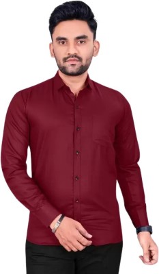 Jumii Enterprise Men Solid Casual Maroon Shirt